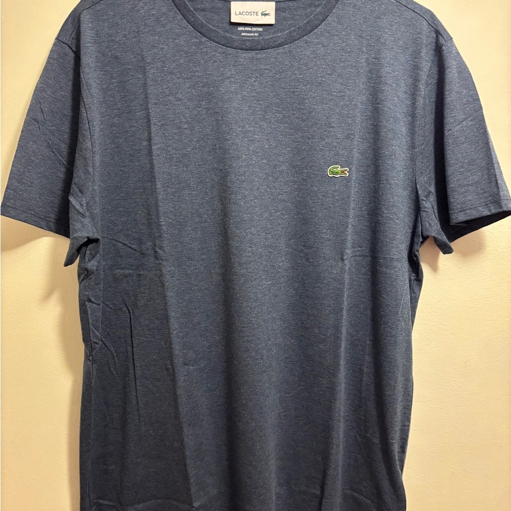 Lacoste Blue Short Sleeve Tee Classic Crew Neck